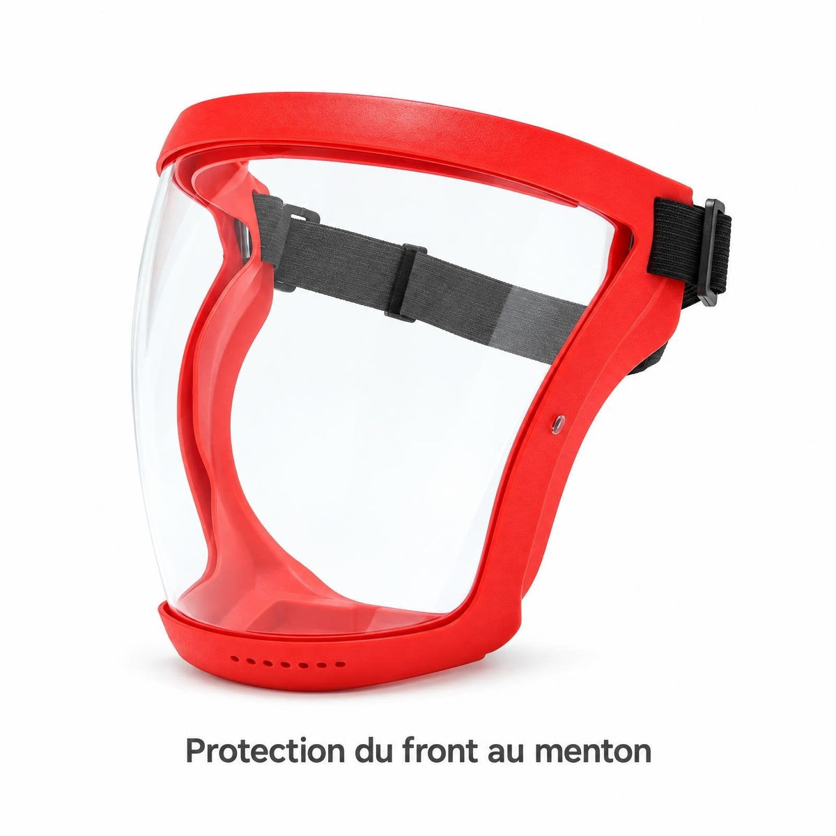 Visière de protection intégrale rouge à écran transparent