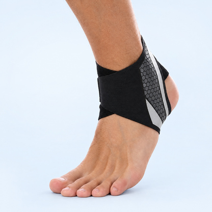 Chevillère de maintien réglable en Lycra, coloris noir et gris