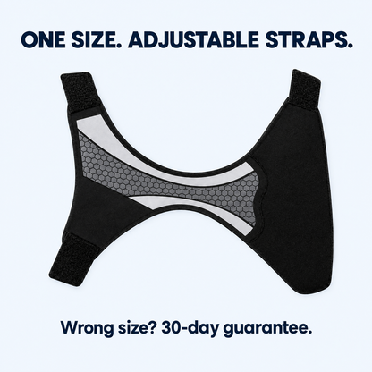 Size card: one-size ankle brace with adjustable straps, 30-day guarantee