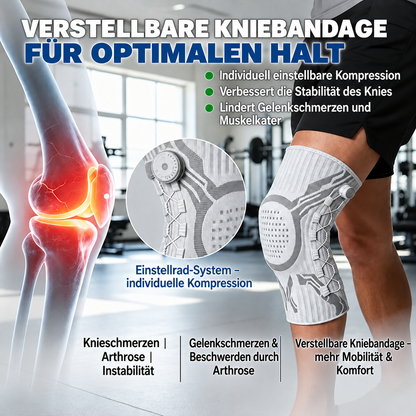 Verstellbare Kniebandage fuer optimalen Halt
