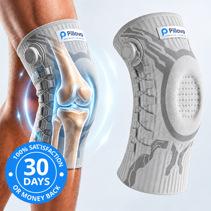 Pillova knee brace with adjustment dial, 30 day money back guarantee