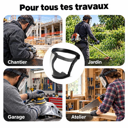 La visière portée au travail : chantier, jardin, garage et atelier
