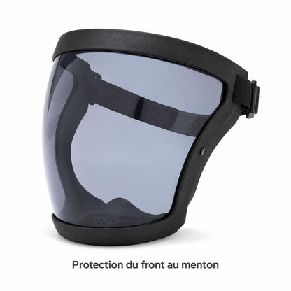 Visière de protection intégrale noire à écran fumé